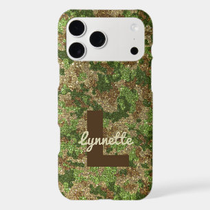 Muted Green Camouflage Outdoorsy Monogram Name