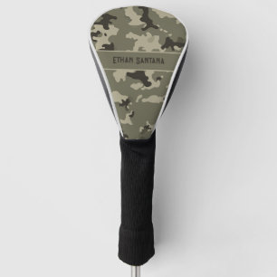 Muted Green Camouflage Personalized Design Golf Head Cover