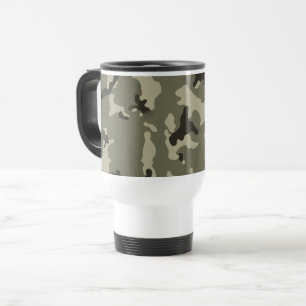 Muted Green Camouflage Travel Coffee Commute Daily Mug