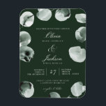 Muted Green Eucalyptus Scripted Modern Wedding Magnet<br><div class="desc">Greenery and Eucalyptus Scripted Modern Wedding Invitation Refined Muted watercolor - Dark</div>