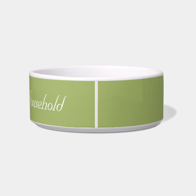 Muted-Green "Head of Household" Cat Food Dish (Back)