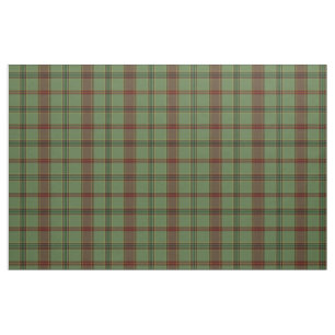 Muted Green & Red with hints of White & Gold Plaid Fabric