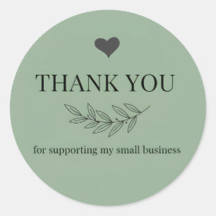Muted Green Thank You Business Sticker 