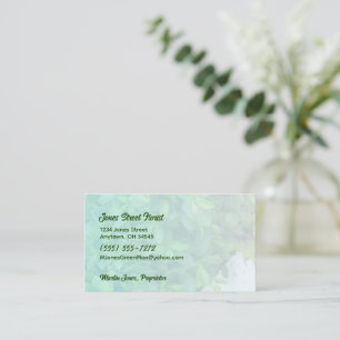 Muted Greenery with Personalised Six Line Text Business Card
