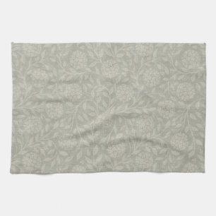 Muted Grey Farmhouse Floral Tea Towel