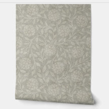 Muted Grey Hydrangea Traditional Wallpaper