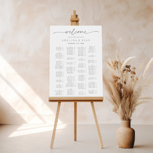 Muted Grey Minimalist Alphabetical Seating Chart