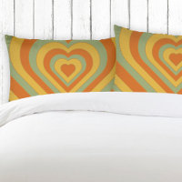 Muted Groovy Retro Seventies Layered Heart