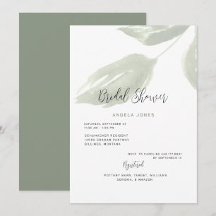 Muted Ivy Sage Wedding Bridal Shower  Invitation