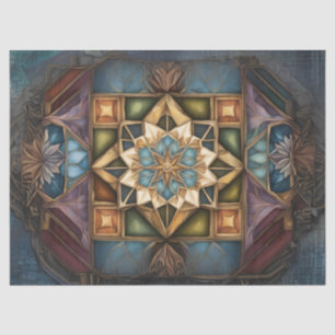 Muted Jewel Colour Mandala decoupage Tissue Paper