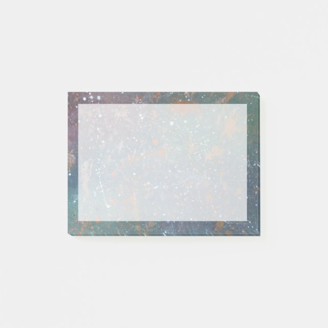 Muted Jewel Tones | Worn Colours White Splatter Post-it Notes (Front)
