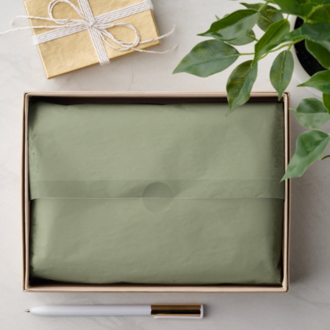 Muted Khaki Olive Green Pop Of Colour Tissue Paper (Gift)