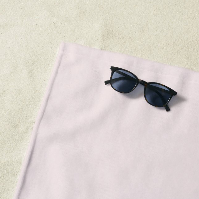 Muted Lavender Blush Solid Colour Beach Towel (In Situ)