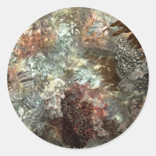 Muted Layers of Brown Crystals Classic Round Sticker