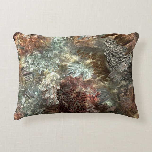 Muted Layers of Brown Crystals Decorative Cushion (Front)