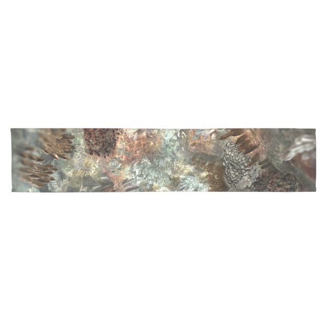 Muted Layers of Brown Crystals Short Table Runner (Horizontal)
