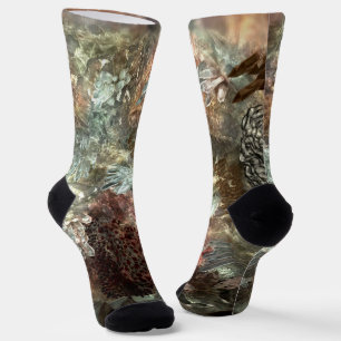 Muted Layers of Brown Crystals Socks