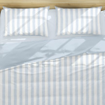 Muted Light Blue White Coastal Stripe Scandinavian