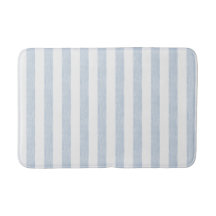 Muted Light Blue White Coastal Stripe Scandinavian