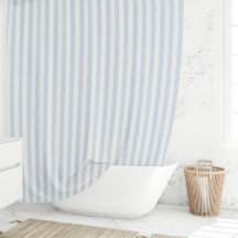 Muted Light Blue White Coastal Stripe Scandinavian