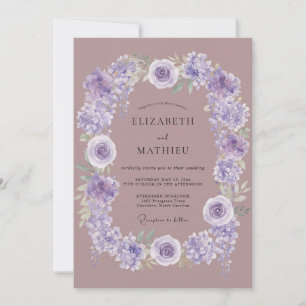 Muted Lilac Watercolor Wedding Invitation