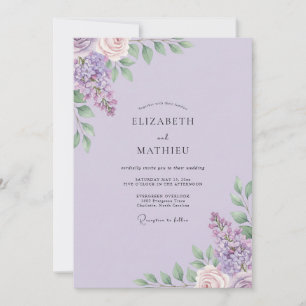Muted Lilac Wildflower Wedding Invitation