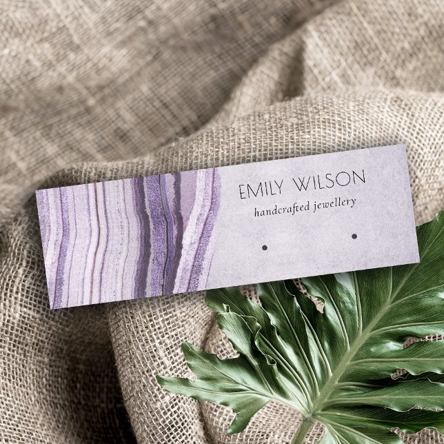 Muted Mauve Lilac Agate Earthy Earring Display Mini Business Card (Creator Uploaded)