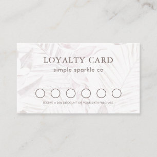 Muted Mauve Palm Print Loyalty Card