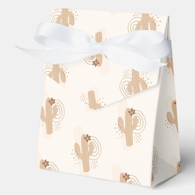 Muted Minimalist Boho Desert Cactus Baby Shower Favour Box (Front)