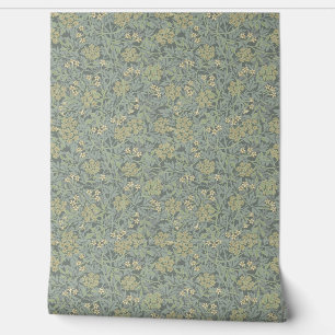 Muted Mint & Pale Straw Листья William Morris Wallpaper