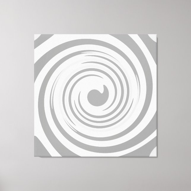 Muted Modern Swirls in Grey Canvas Print (Front)