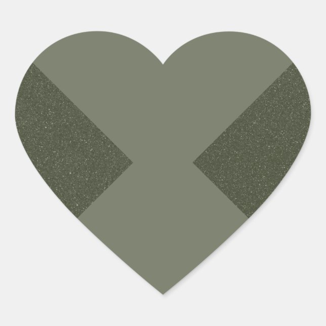 Muted Moss Green Heart Sticker (Front)