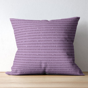 Muted Mulberry Glitter Style Horizontal Stripes Cushion