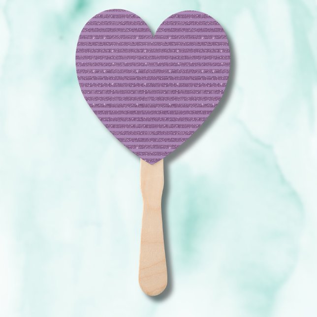 Muted Mulberry Glitter Style Horizontal Stripes Hand Fan (Creator Uploaded)