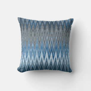 Muted Navy Blue Trendy Wavy Pattern Cushion