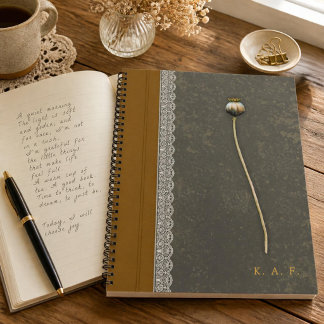 Muted Olive Green Faux Leather & Lace Field Notes Notebook