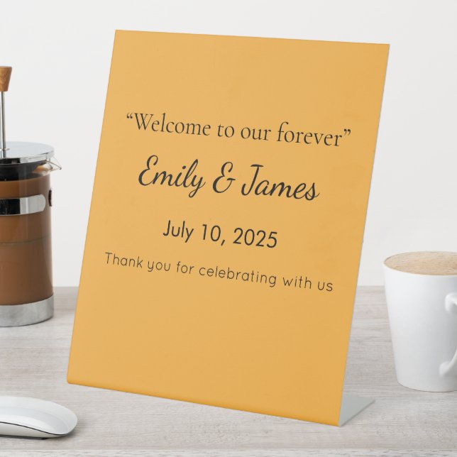 Muted Orange Background Texture for Web and Print Pedestal Sign (In SItu)