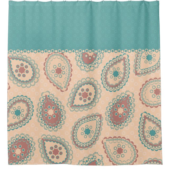 Muted Paisley Shower Curtain (Front)