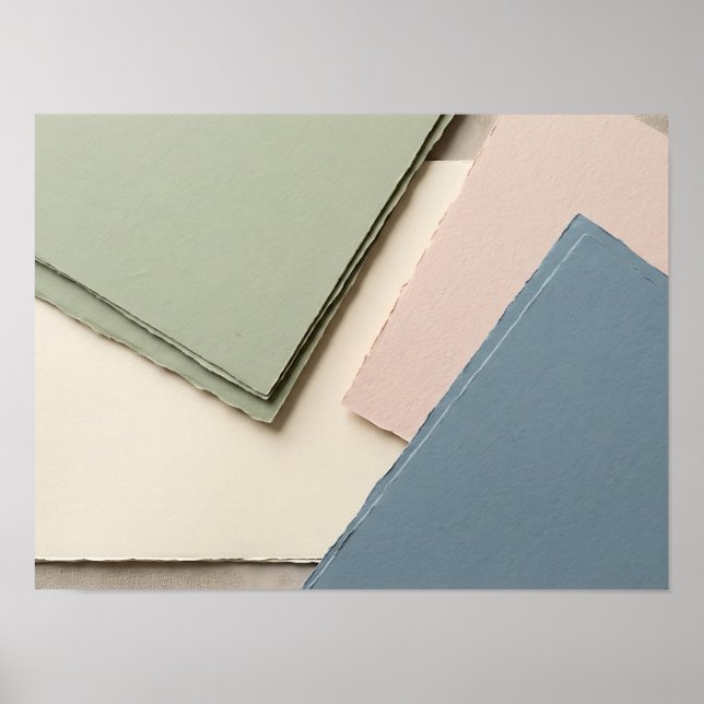 Muted Paper Layers Geometric Collage Poster (Front)
