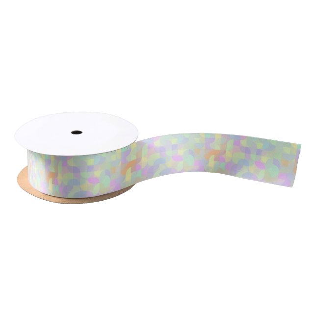 Muted Pastel Boho Mod Geometric Abstract Satin Ribbon (Spool)