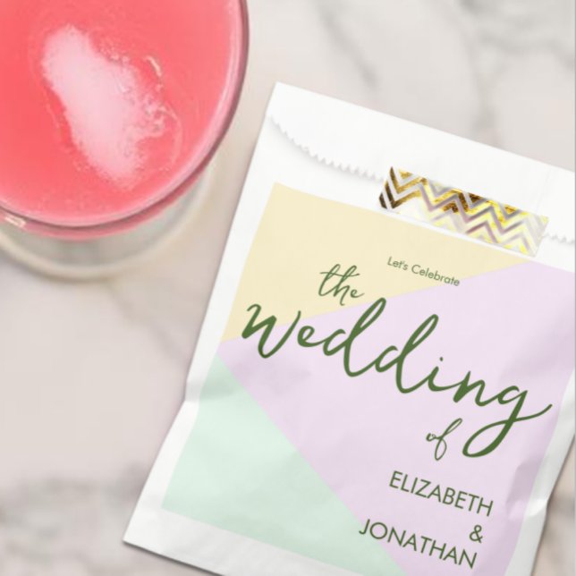 Muted Pastel Geometric Wedding Favour Bags (Creator Uploaded)