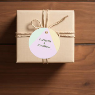 Muted Pastel Geometric Wedding Favour Tags