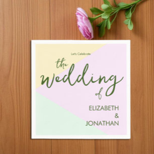 Muted Pastel Geometric Wedding Napkin