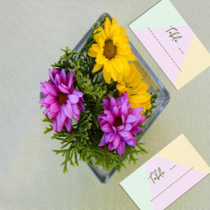 Muted Pastel Geometric Wedding Place Card