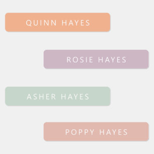 Muted Pastel Name Labels