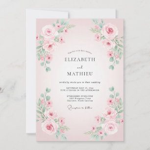 Muted Pastel Petal Wedding Invitation