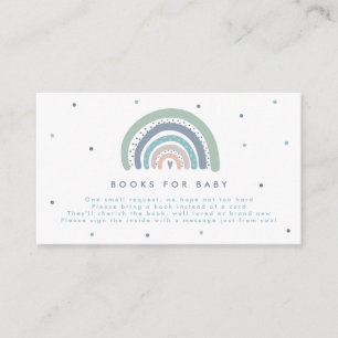 Muted Pastel Rainbow Baby Shower Books Enclosure Card