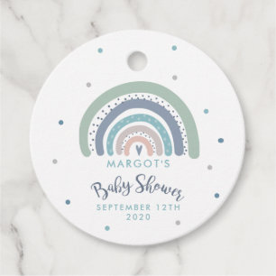 Muted Pastel Rainbow Baby Shower Favour Tags