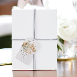 Muted Peach Flowers Personalised Lesbian Wedding Gift Tags