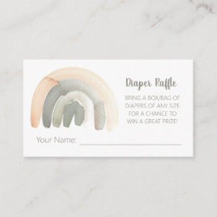 Muted Peach & Grey Watercolour Rainbow Baby Shower Enclosure Card